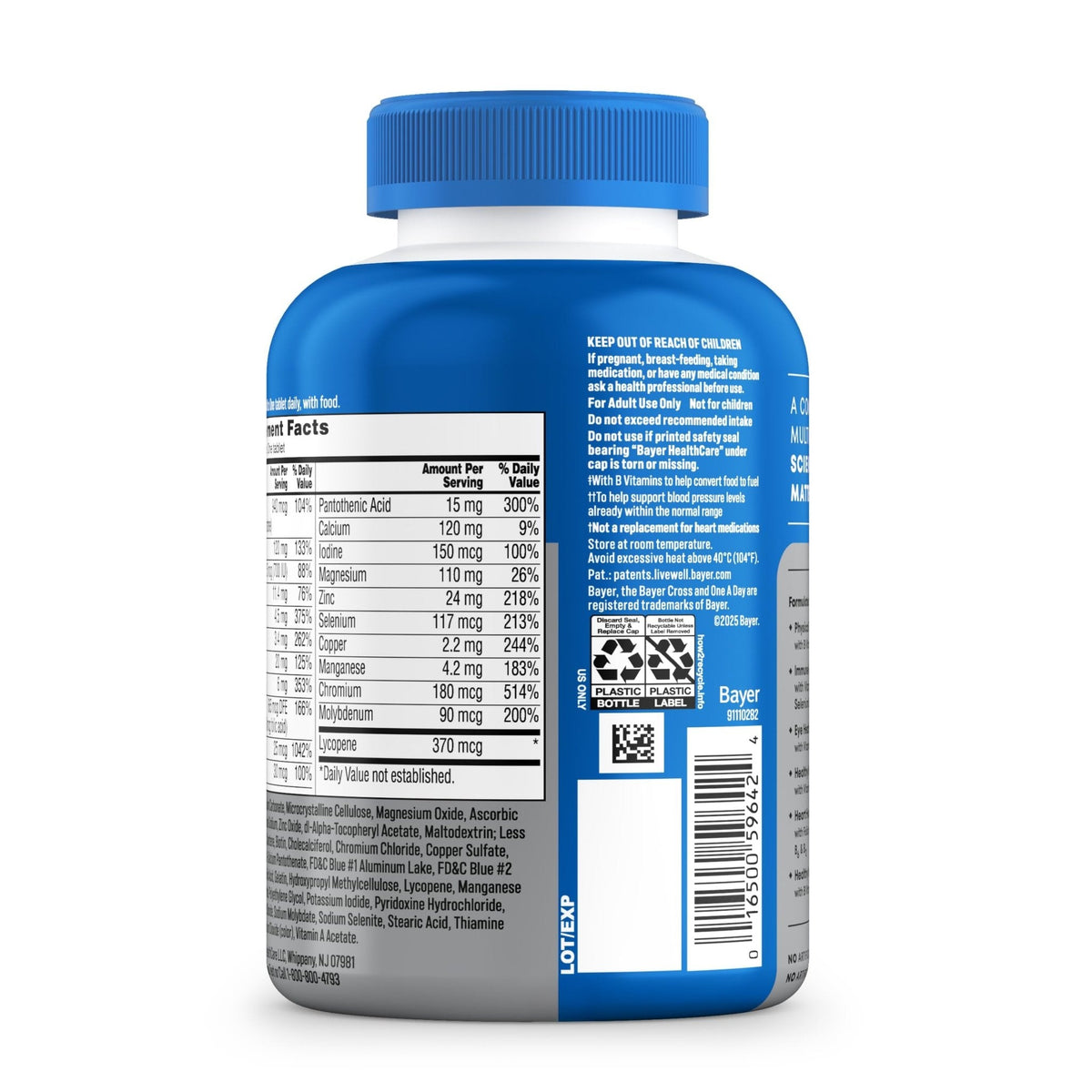 One A Day Men’s 50+ Healthy Advantage Multivitamin, Multivitamin for Men with Vitamins A, C, E, B6, B12, Calcium and Vitamin D, Tablet, 200 Count (Pack of 1) - PrimeBioHealth - canada supplements