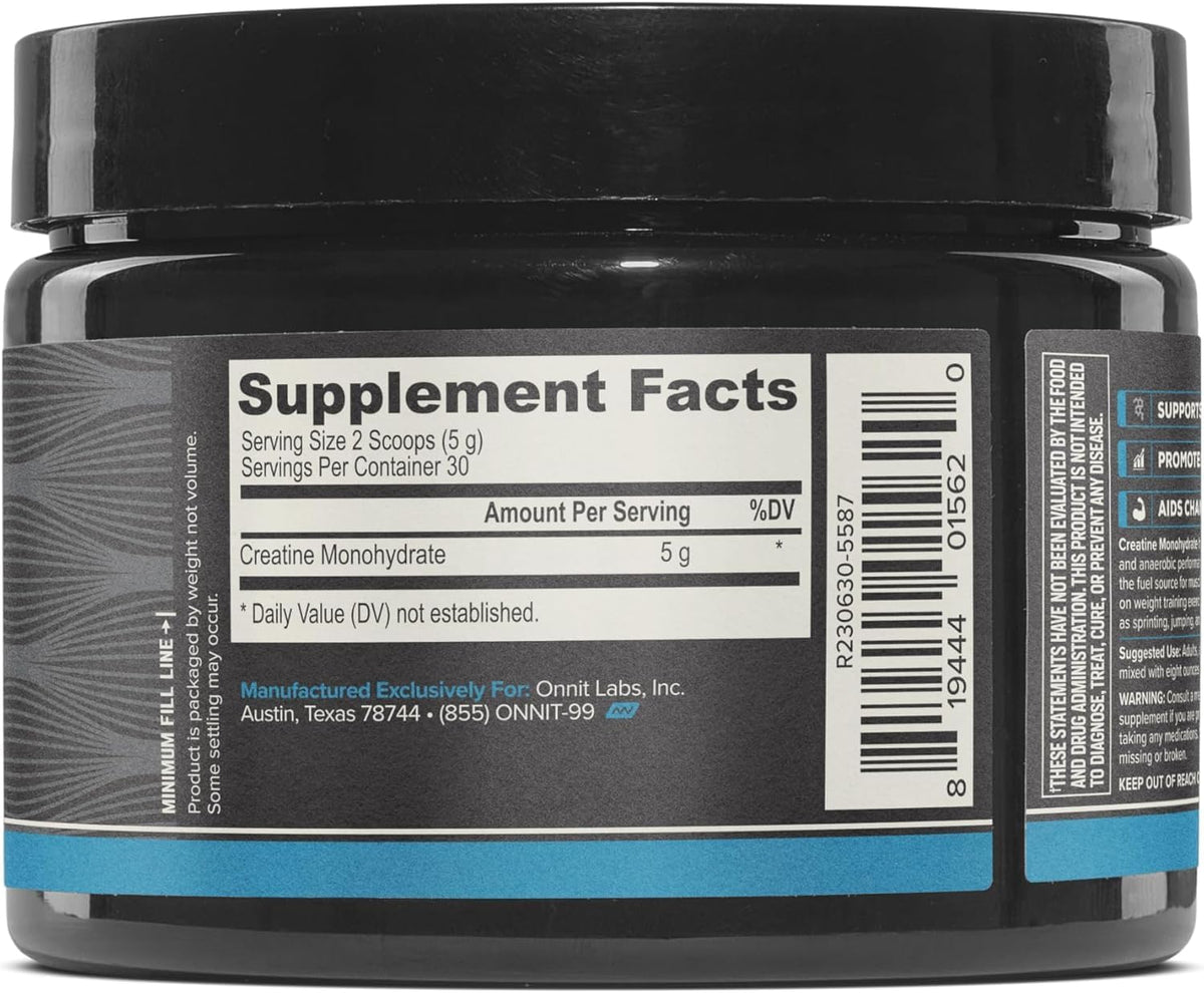 ONNIT Creatine Monohydrate Powder, IGEN(TM) Non-GMO Tested 5g Premium Creatine for Muscle Strength, Power and Lean Mass, Supports Brain Health - PrimeBioHealth - canada supplements