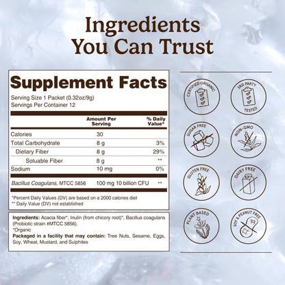 Organic Traditions Fiber Flow Variety Pack, Daily Fiber Supplement Sticks with Acacia, Chicory Root Inulin, One Billion CFU Probiotics, Mixed Flavors Strawberry Yuzu Lime Unflavoured, 12 Count - PrimeBioHealth - canada supplements