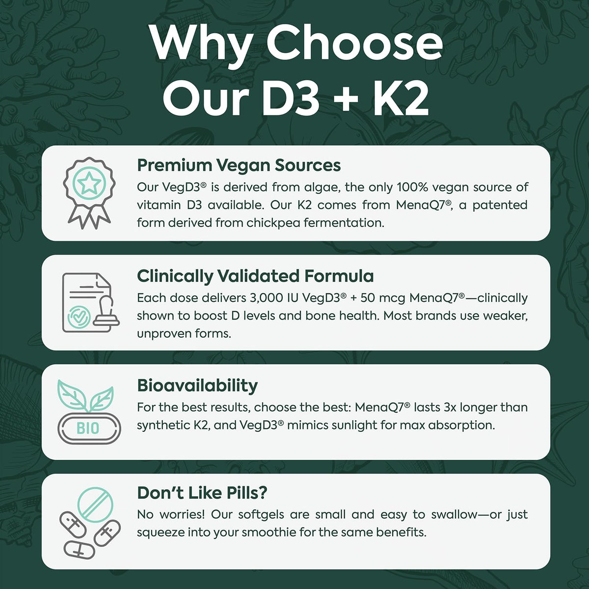 Organics Ocean Better D3 + K2-100% Organic VIT D3 and K2 Supplements with Maximum Bioavailability - Supports Bone Density, Calcium Balance - PrimeBioHealth - canada supplements