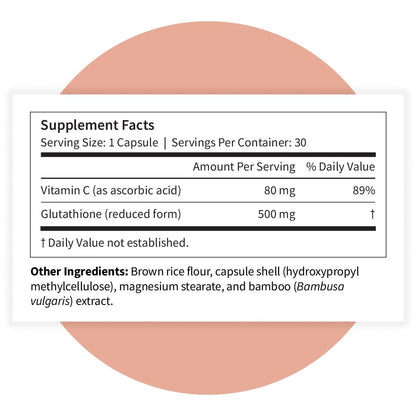 Pattern Wellness Glutathione Supplement - Active Reduced Glutathione Formula with Added Vitamin C - Cell, Antioxidant, + Immune Health Support - 30 Vegan Capsules - PrimeBioHealth - canada supplements