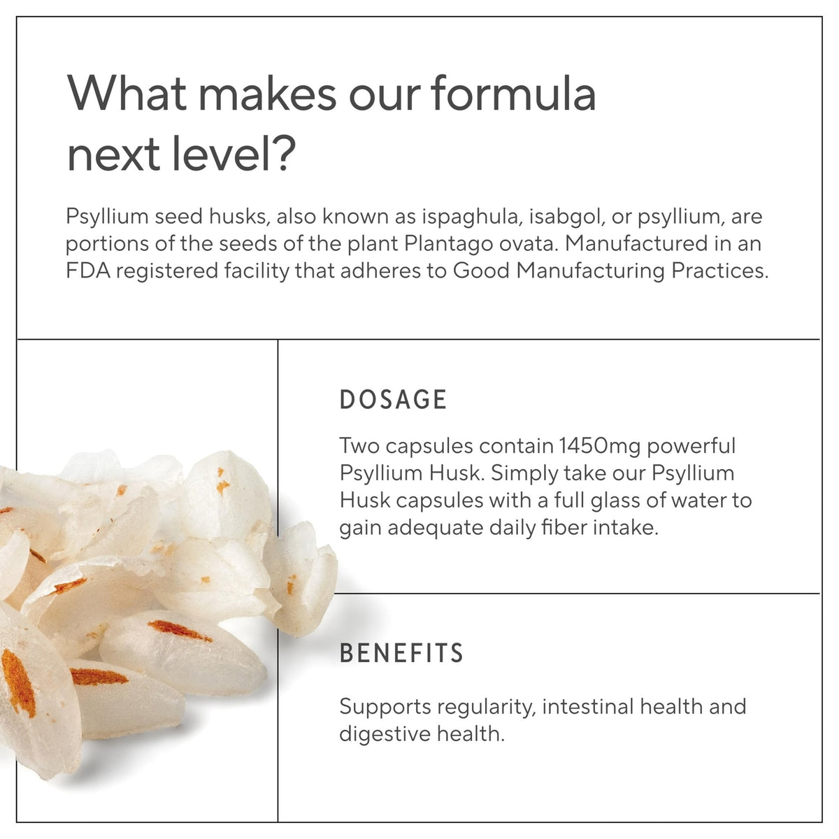 Premium Psyllium Husk Fiber Supplement 1450mg, 240 Capsules - PrimeBioHealth - canada supplements