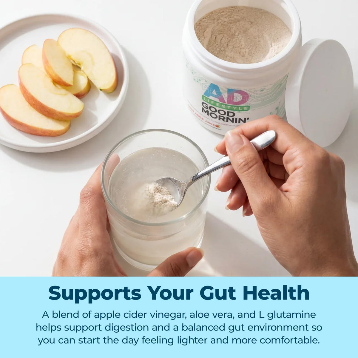 Project AD Life Good Morning Detox and Performance Drink, Naturally Flavored and Formulated with L-GLutamine, Apple Cider Vinegar, - PrimeBioHealth - canada supplements