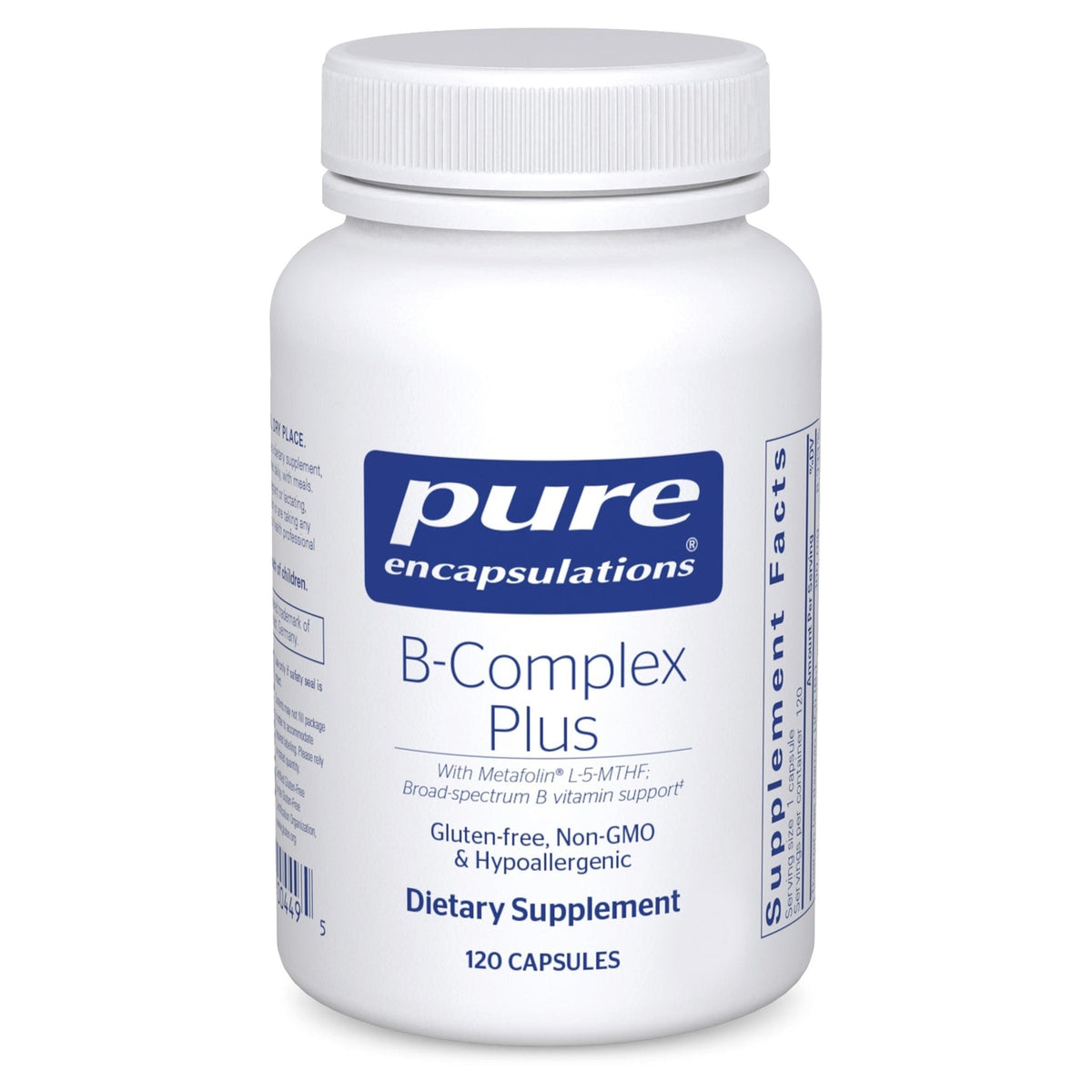 Pure Encapsulations B-Complex Plus - B Vitamins Supplement to Support Neurological Health, Cardiovascular Health, Energy Levels & Nervous System Support - PrimeBioHealth - canada supplements