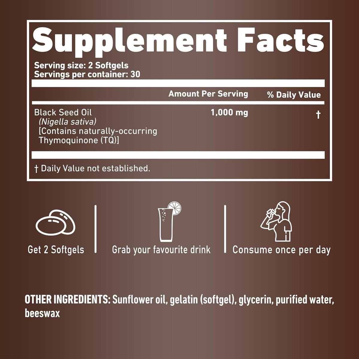 Resilia Ethiopian Black Seed Softgels 1000mg Per Serving – Premium Nigella Sativa Seed Oil Supplement – Digestive & Immune Support Formula – Easy to Swallow Soft Capsules (60 Count) - PrimeBioHealth - canada supplements