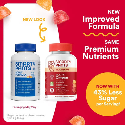 SmartyPants Multivitamin for Men & Women - Improved Formula: Multivitamin Gummies with Omega 3 (DHA/EPA) - PrimeBioHealth - canada supplements