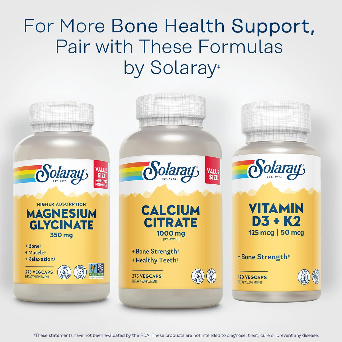 Solaray Calcium Citrate 1000mg - Chelated Calcium Supplement - Supports Bone Strength and Healthy Teeth - Easy to Digest - PrimeBioHealth - canada supplements
