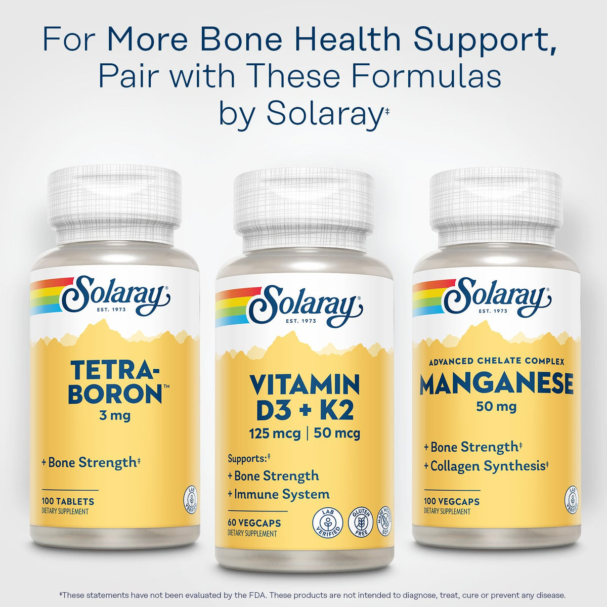 SOLARAY Vitamin D3 K2 - Bone Health and Immune Support Supplement - With 5000 IU Vitamin D as Vit D3 and 50 mcg Vitamin K2 as Menoquinone MK7, Made Without Soy, 60-Day Guarantee, 120 Serv, 120 VegCaps - PrimeBioHealth - canada supplements