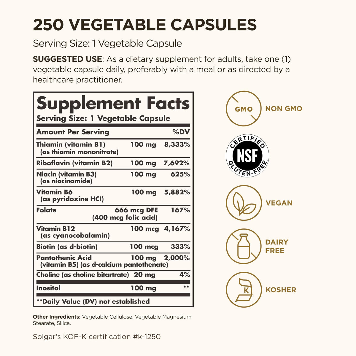 Solgar B-Complex "100", 100 Vegetable Capsules - Nervous System Support - Supports Energy Metabolism - Non-GMO, Vegan, Gluten Free, Dairy Free, Kosher - 100 Servings - PrimeBioHealth - canada supplements