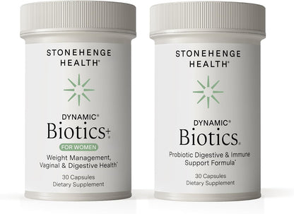 Stonehenge Health Dynamic Biotics+ for Women + Dynamic Biotics Probiotics Bundle Supplements to Support Digestive & Feminine Health - PrimeBioHealth - canada supplements