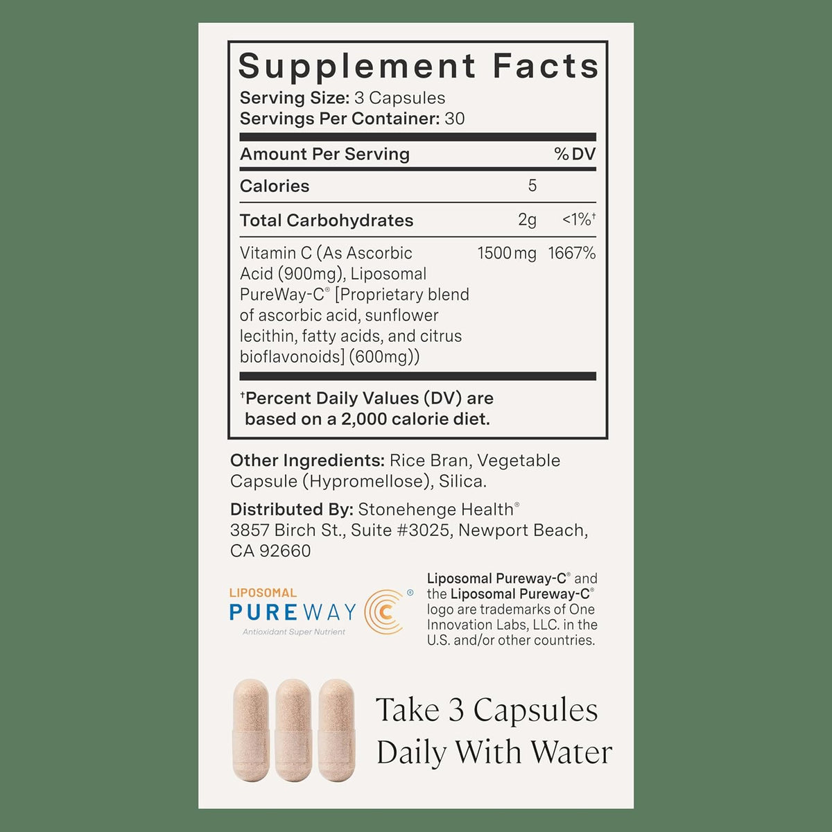 Stonehenge Health Dynamic Liposomal Vitamin C 1500mg - 90 Capsules - Advanced Formula - Phospholipids sourced from Non-GMO Sunflower, Supports Healthy Immune System (Pack of 3) - PrimeBioHealth - canada supplements