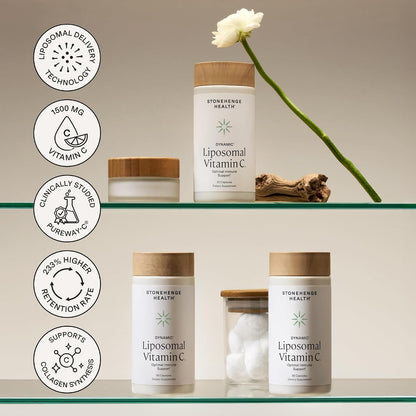 Stonehenge Health Dynamic Liposomal Vitamin C 1500mg - 90 Capsules - Advanced Formula - Phospholipids sourced from Non-GMO Sunflower, Supports Healthy Immune System (Pack of 2) - PrimeBioHealth - canada supplements