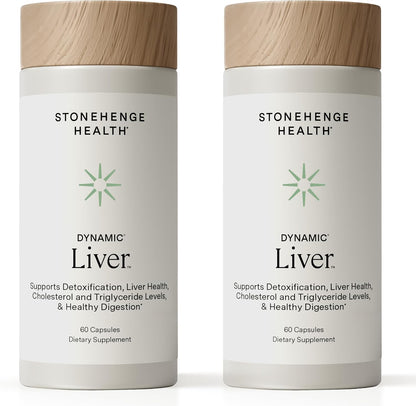 Stonehenge Health Dynamic Liver – Siliphos Milk Thistle Formula – Liver Support & Antioxidant Support, Gut-Liver Axis, Selenium, Zinc, Vitamin E, Ginger, Beetroot Extract Non-GMO, 60 Veg Caps (2 Pack) - PrimeBioHealth - canada supplements