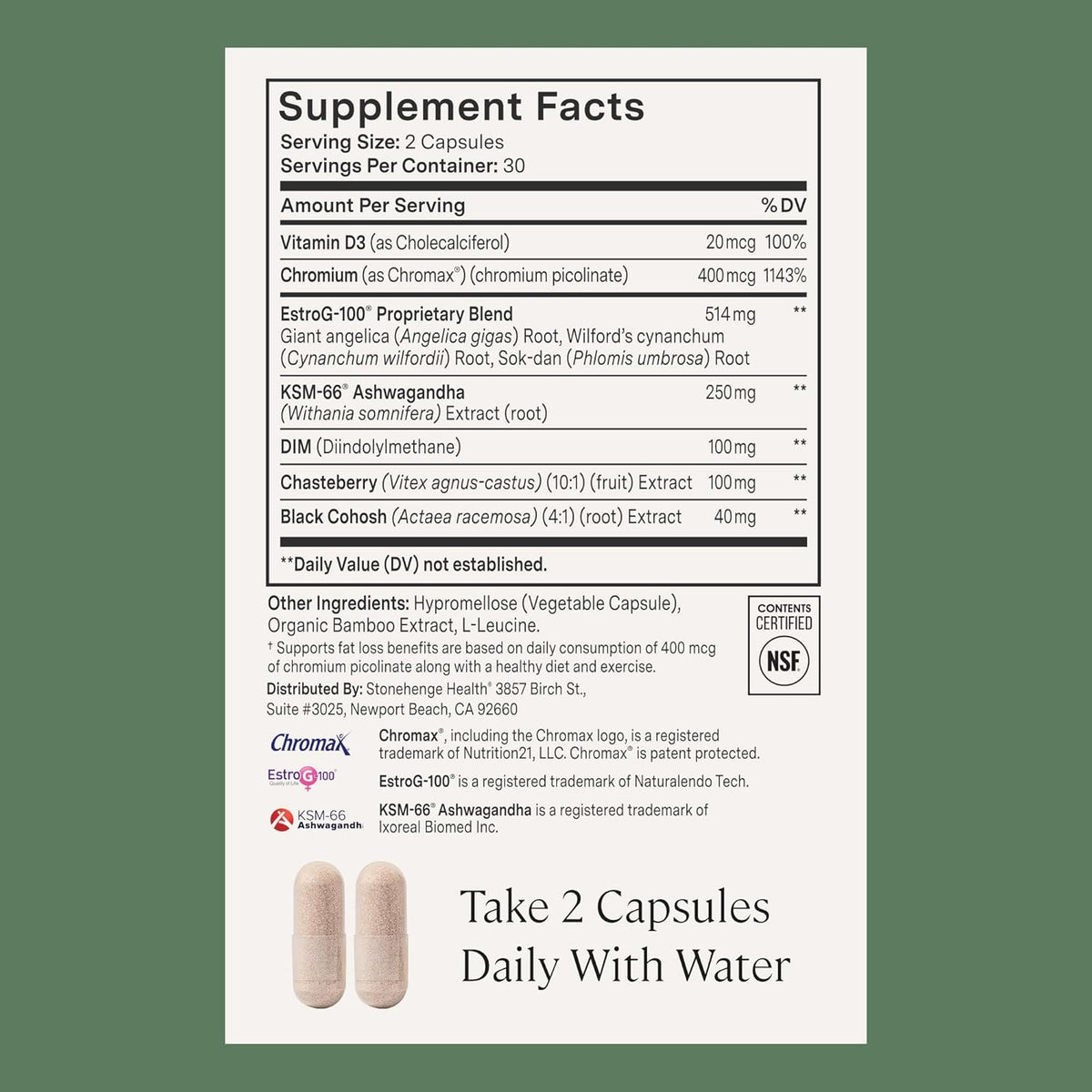 Stonehenge Health for Women Menopause Support for Peri + Menopause + Post - Mood, Energy, Stress, Hot Flashes, Night Sweats, Sleep & Cortisol, Chromax Chromium, Vitamin D3, KSM-66 Ashwagandha - PrimeBioHealth - canada supplements