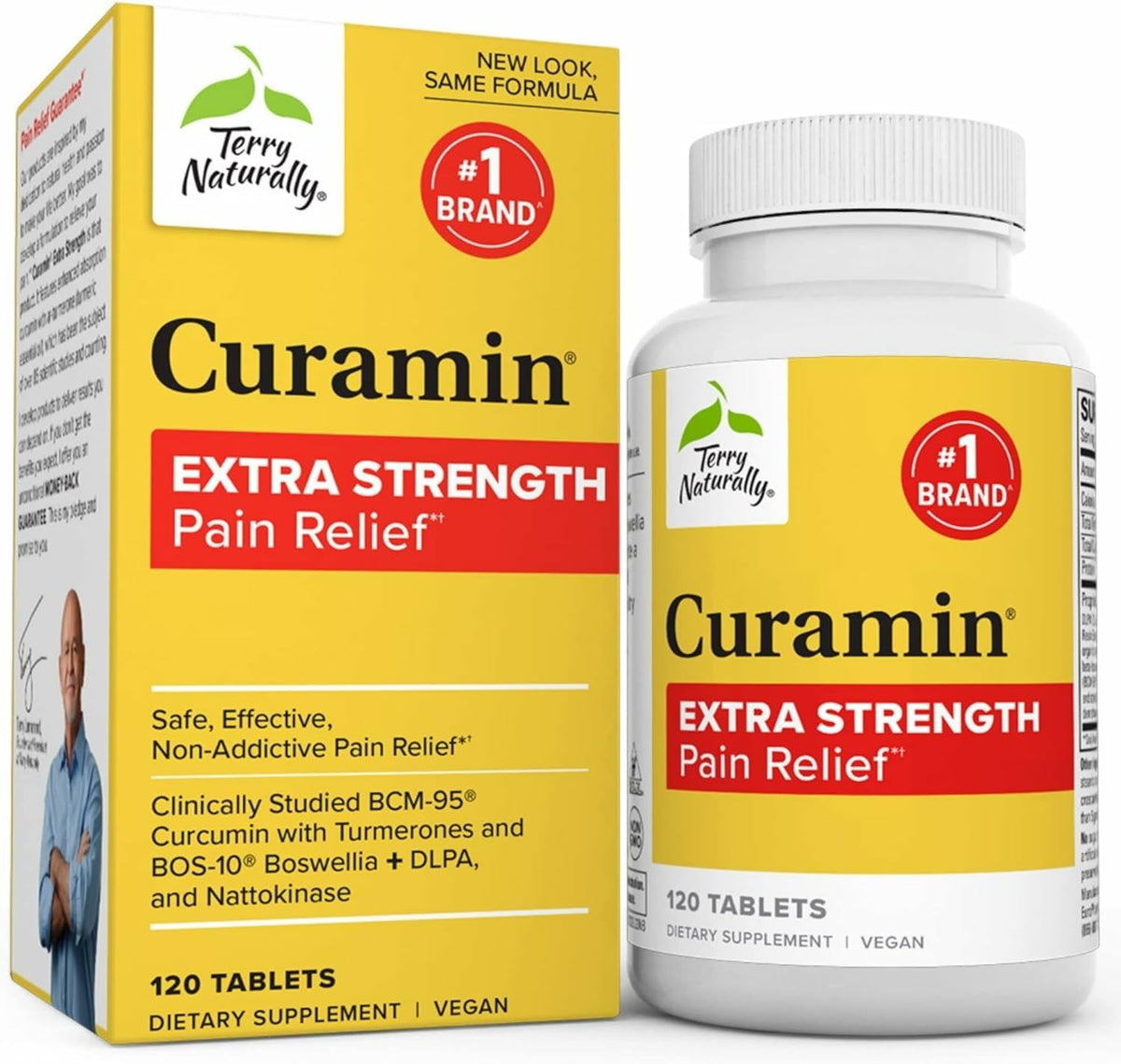 Terry Naturally Curamin Extra Strength - 120 Vegan Tablets - Non-Addictive Pain Relief Supplement with Curcumin from Turmeric - PrimeBioHealth - canada supplements