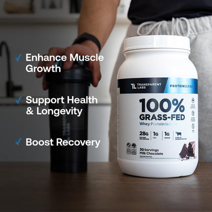 Transparent Labs Grass-Fed Whey Protein Isolate - Natural Flavor, Gluten Free Whey Protein Powder w/ 28g of Protein per Serving - PrimeBioHealth - canada supplements