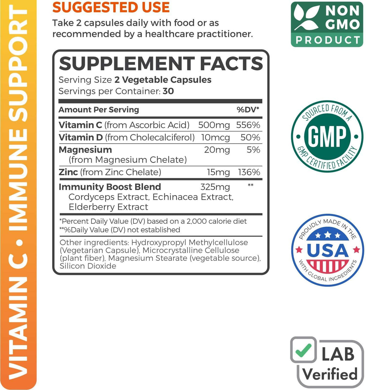 Vegan Vitamin C Gummies for Adults - Immune Support Gummies with Chewable Vitamin C 500mg per Serving for Daily and Seasonal Wellness - High Potency Non-GMO Formula - Orange Flavor (1 Month Supply) - PrimeBioHealth - canada supplements