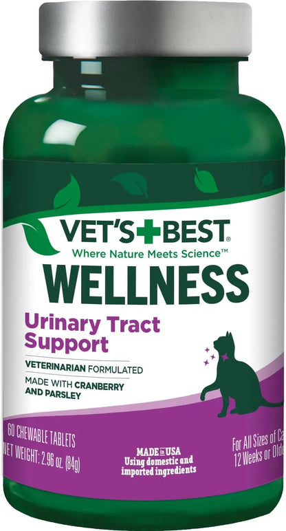 Vet's Best Cat Urinary Supplement, Urinary Tract Support Chewable for Cats, Supports A Healthy Urinary Tract in Cats, 60 Chewable Tablets - PrimeBioHealth - canada supplements