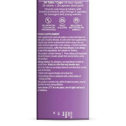 Vitabiotics Wellteen Her Plus Omega-3 - Advanced Nutritional Support for Teenagers and Young Women Ages 13-19 - PrimeBioHealth - canada supplements