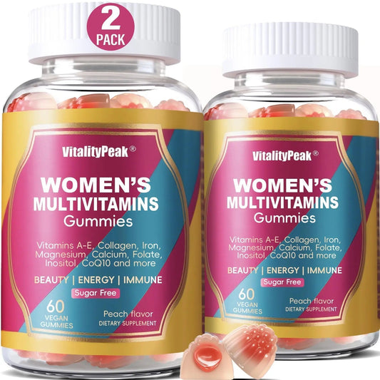 VitalityPeak Womens Multivitamin Gummy - Methylated Multivitamin for Women with Iron, Biotin, Collagen, Inositol, CoQ10, Folate - PrimeBioHealth - canada supplements
