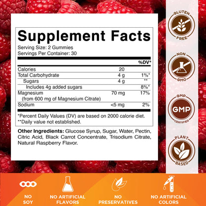 Vitamatic Magnesium Gummies 600mg per Serving – 60 Vegan Gummies – Relaxation, Muscle, Bone & Energy Support – 3 Pack - PrimeBioHealth - canada supplements