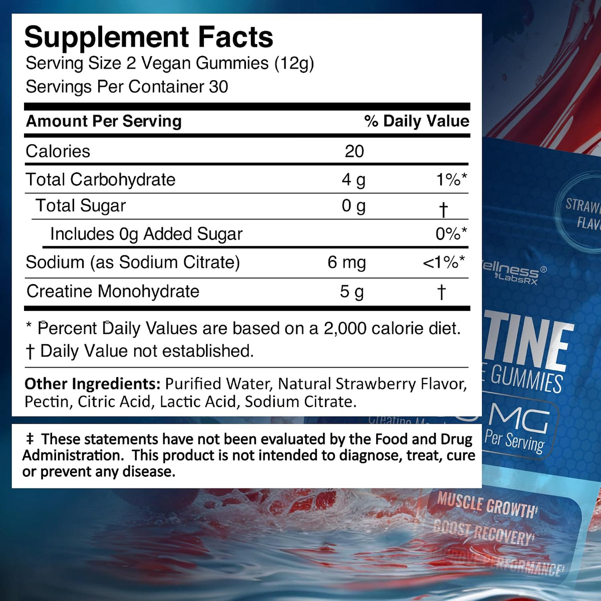 WELLNESS LABSRX Creatine Gummies 5000mg - Magnesium Glycinate Gummies 1000 mg | Bundle - PrimeBioHealth - canada supplements