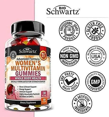 Women's Multivitamin Gummies with Vitamin A C B6 B12 D & E Vitamins for Immune Support - Gummy Multivitamin for Women - PrimeBioHealth - canada supplements