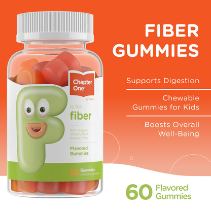 Zahler Chapter One Fiber Gummies - Soluble Fiber for Digestive Health Support - Flavored Gummies for Kids - Natural Chicory Root - Kosher, Dairy-Free, - PrimeBioHealth - canada supplements