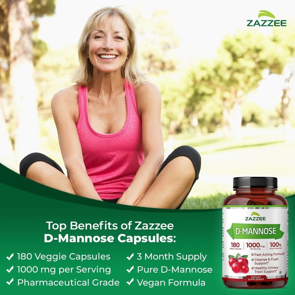 Zazzee Urinary Tract Cleanse & Detox Bundle | USDA Organic Dandelion Root Extract Capsules Plus D-Mannose 1000mg Capsules for UT & Bladder Cleansing - PrimeBioHealth - canada supplements